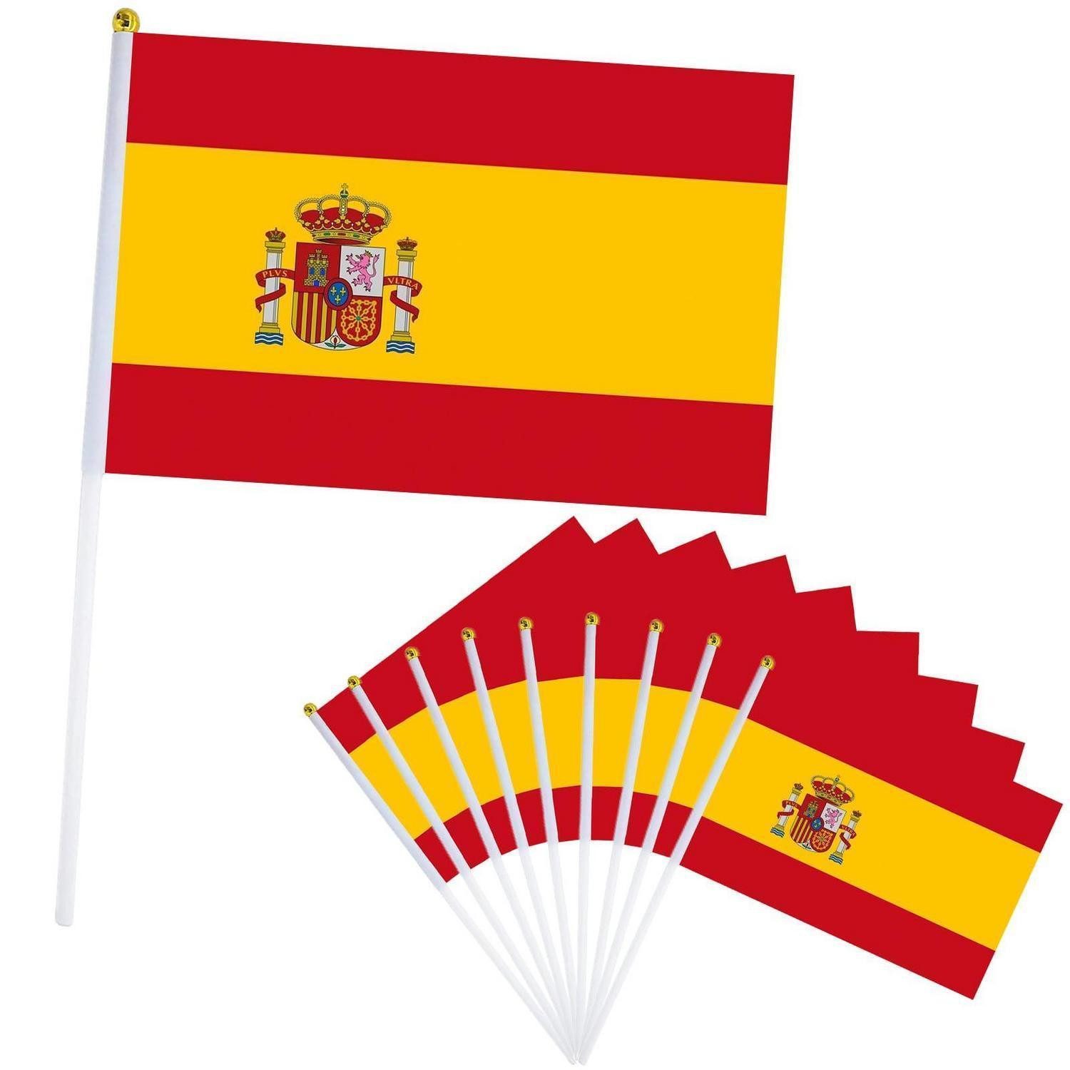 LuxusKollektion Flagge Spanien Handflaggen Set 10 Stk. Mini 14x21cm