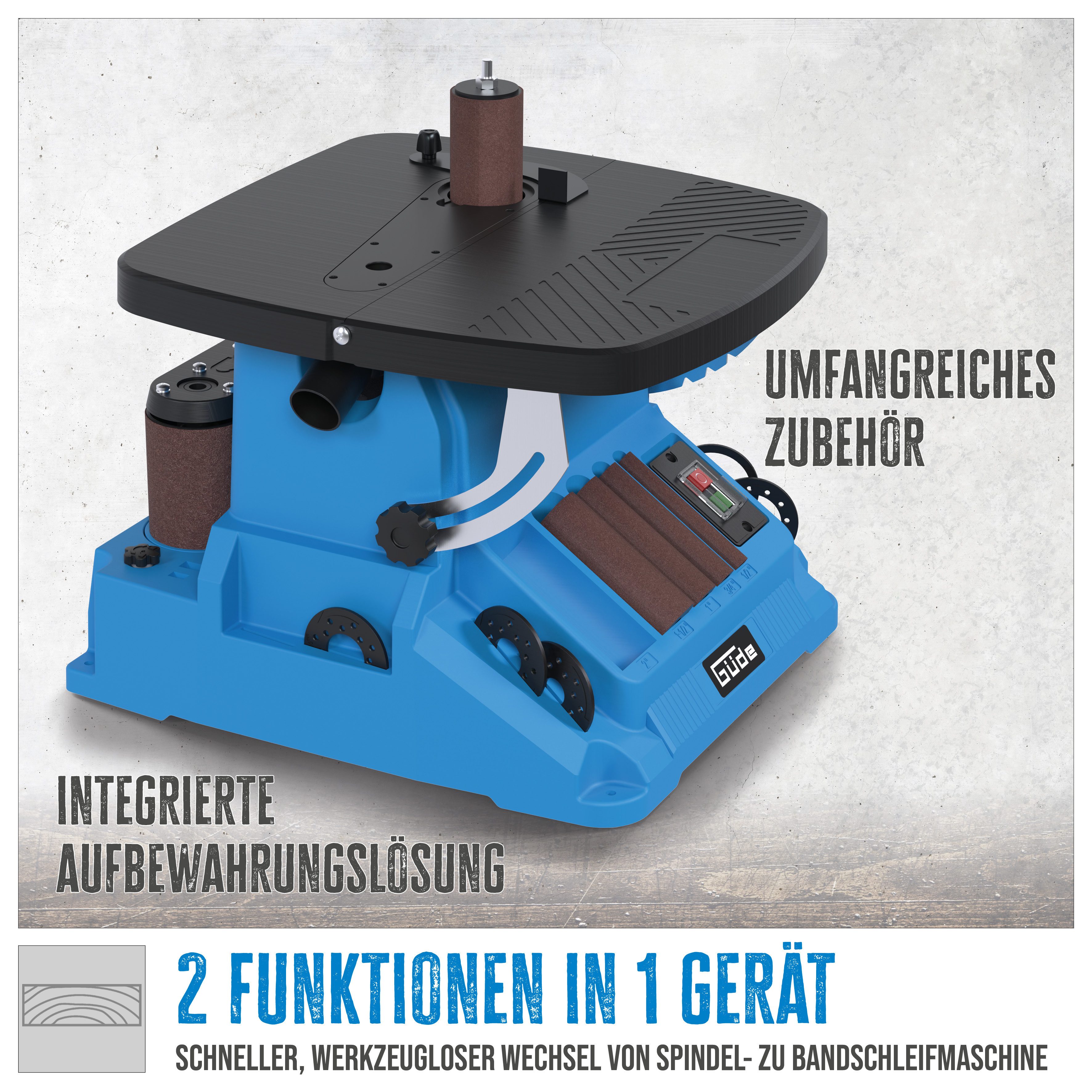 Güde Bandschleifer Spindel-Bandschleifmaschine GSBSM 500, max. 2000 U/min, 480 m/min