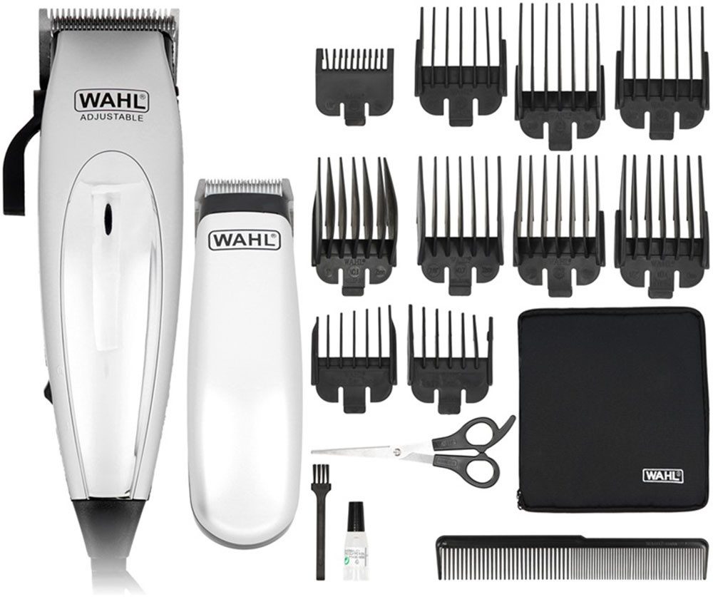 Wahl Haar- und Триммер для бороды Home Pro Deluxe Combo, Haarschneideset mit Mini-Trimmer, Einstellbarer Verstellhebel, Batteriebetriebener Mini-Trimmer