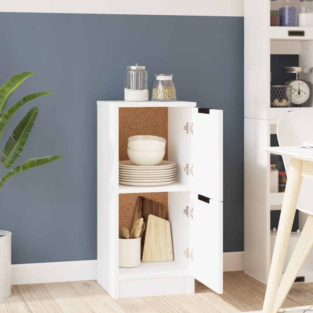 vidaXL Sideboard NA Sideboard Weiß 30x30x70 cm stabil aus Spanplatte für Wohnzimmer und