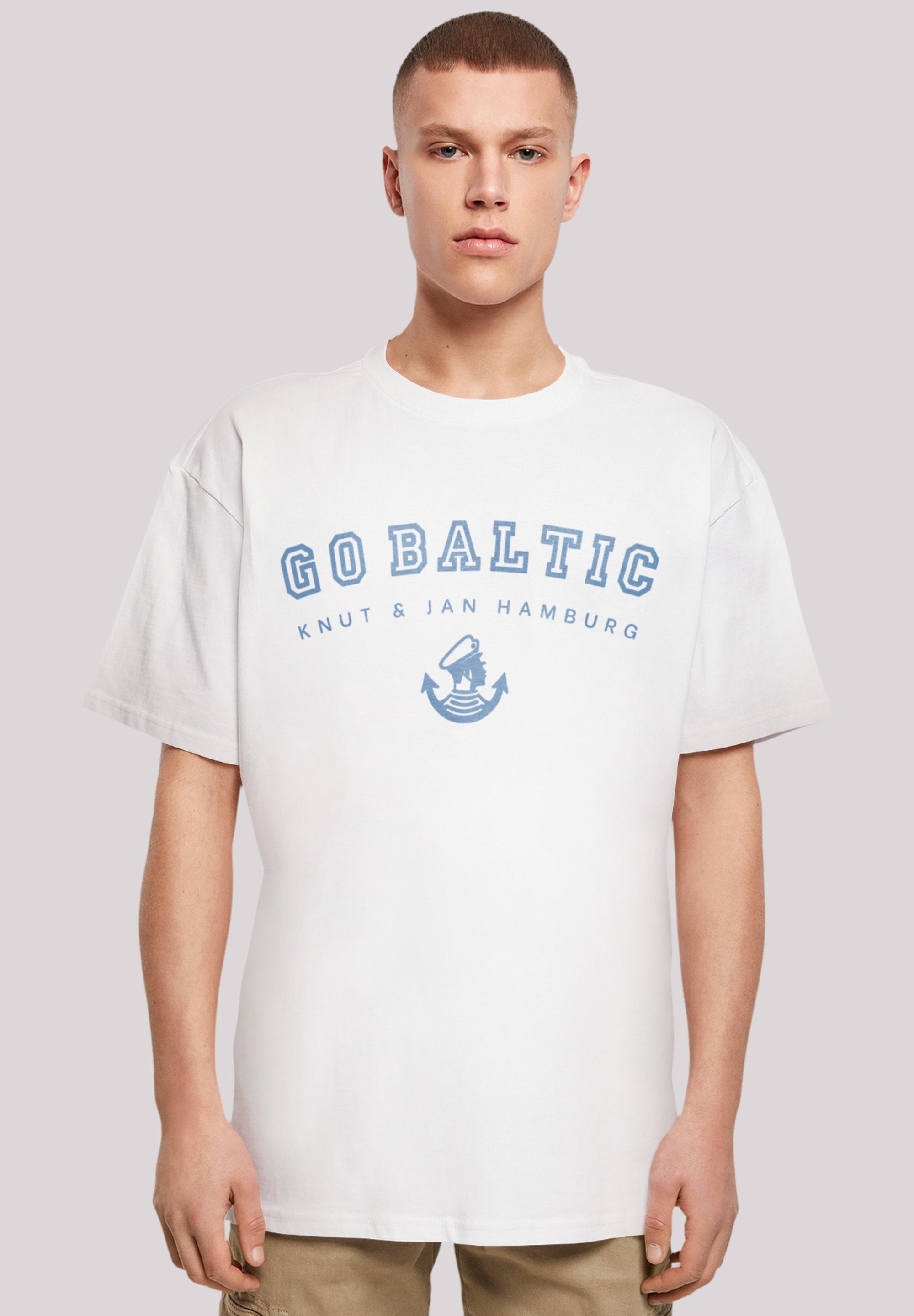 F4NT4STIC T-Shirt Go Baltic Ostsee Knut & Jan Hamburg Print weiß
