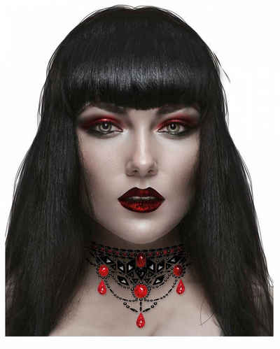 Horror-Shop Vampir-Kostüm Vampir Halsschmuck aus selbstklebenden Steinchen
