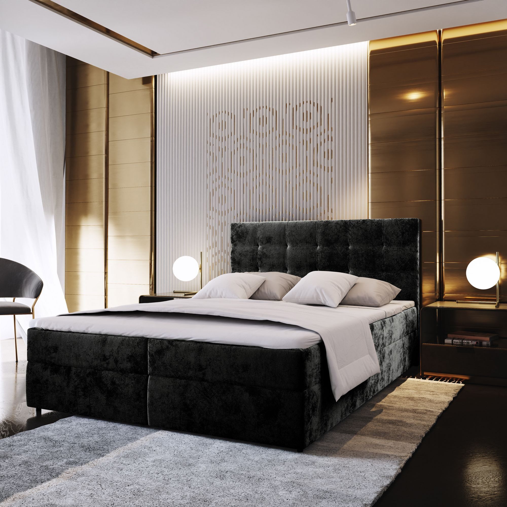 Masseno Boxbett GLOS 160x200 cm mit Bonell Matratze und Topper günstig online kaufen