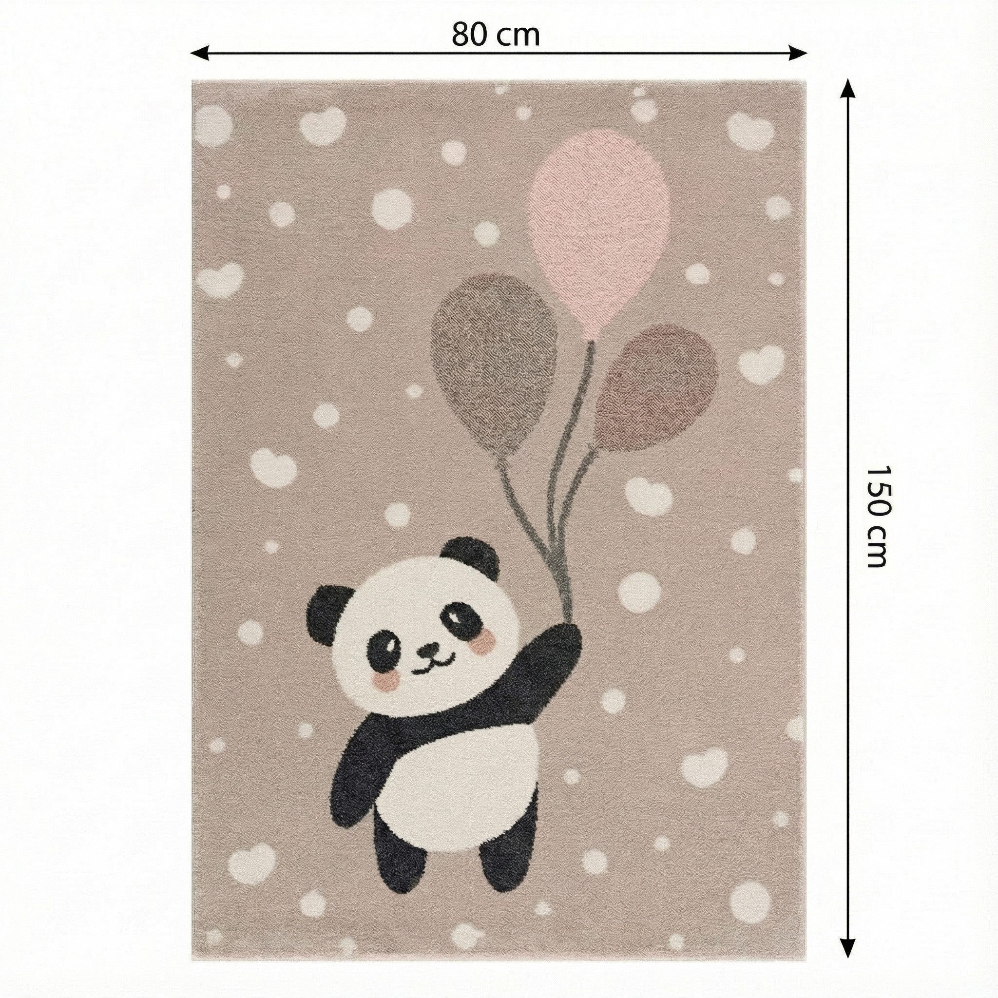 Jimri Kinderteppich Happy Friends Teppich für Kinderzimmer, Kinderteppich Bär Hase Panda, Läufer