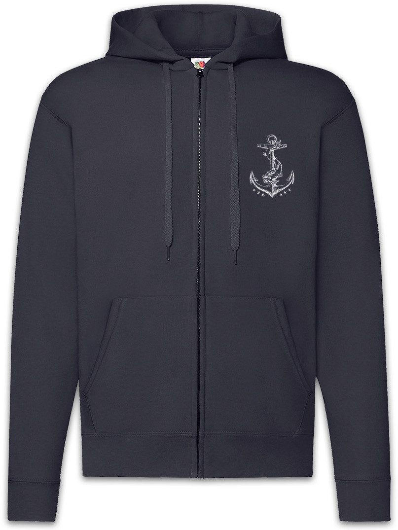 Urban Backwoods Sweatjacke Anchor II Zipper Hoodie Anker Tattoo Segler Segeln Sport Sports Sailor (1-tlg) Matrose Segelboot Sailboat Sail