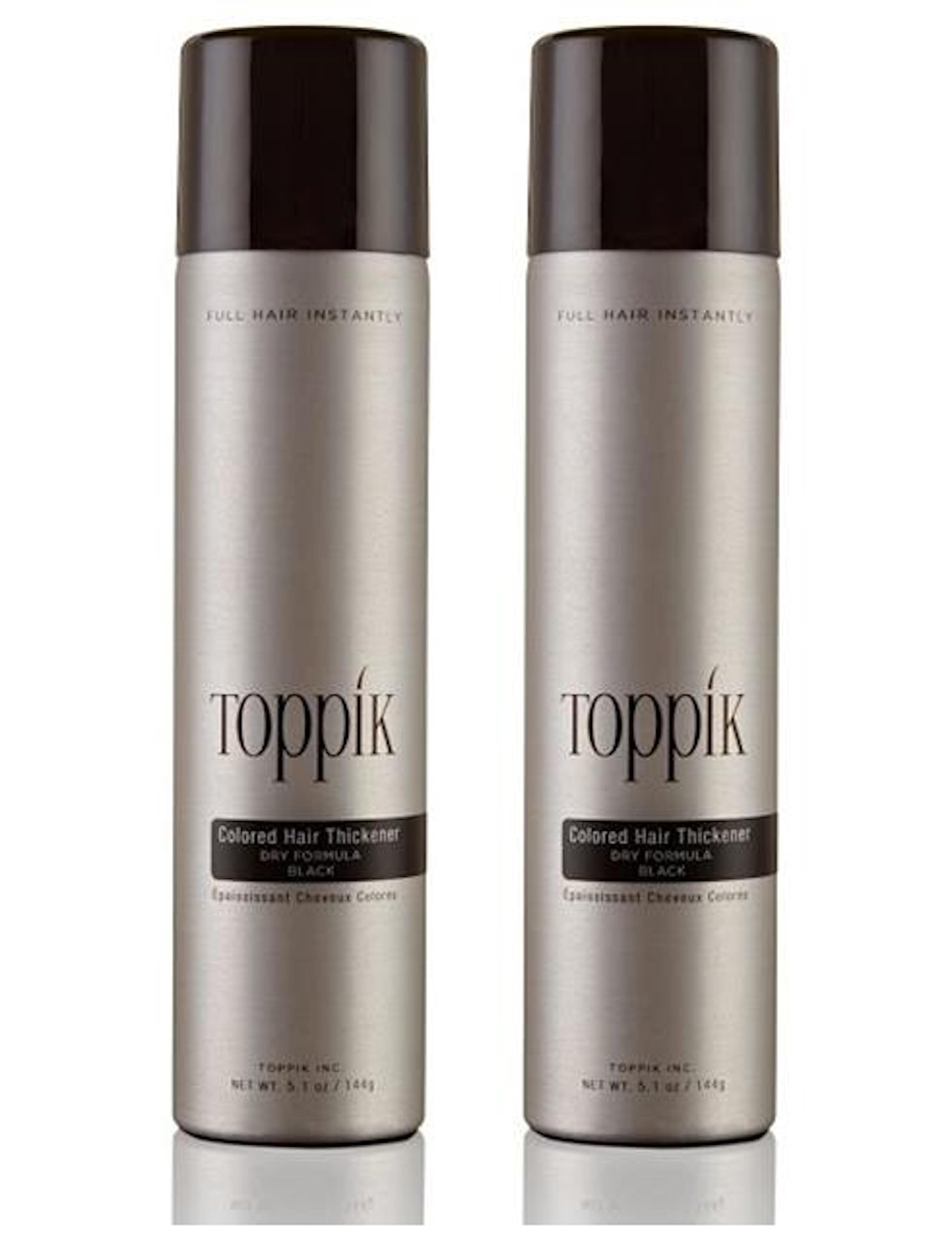 TOPPIK Haarstyling-Set 2 x TOPPIK Hair Thickener Spray - Haarverdichtungsspray - Haarverdichtung - Haarverdichter, 2 x 144ml Schwarz