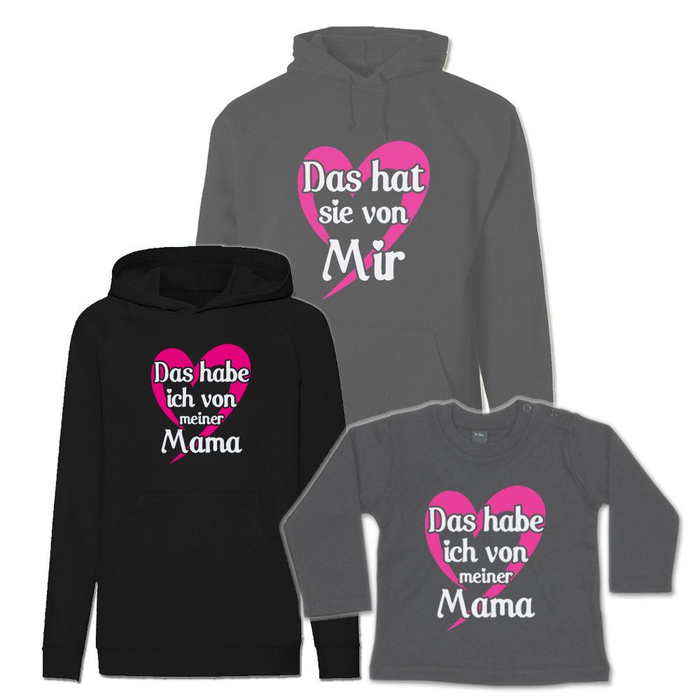 G-graphics Kapuzenpullover Das hat sie von mir & Das habe ich von meiner Mama (Familienset, Einzelteile zum selbst zusammenstellen) Kinder & Erwachsenen-Hoodie & Baby Sweater