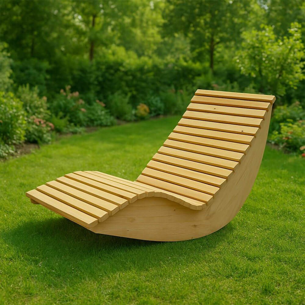 HOME DELUXE Gartenliege Wellenholzliege WOLGA - günstig online kaufen