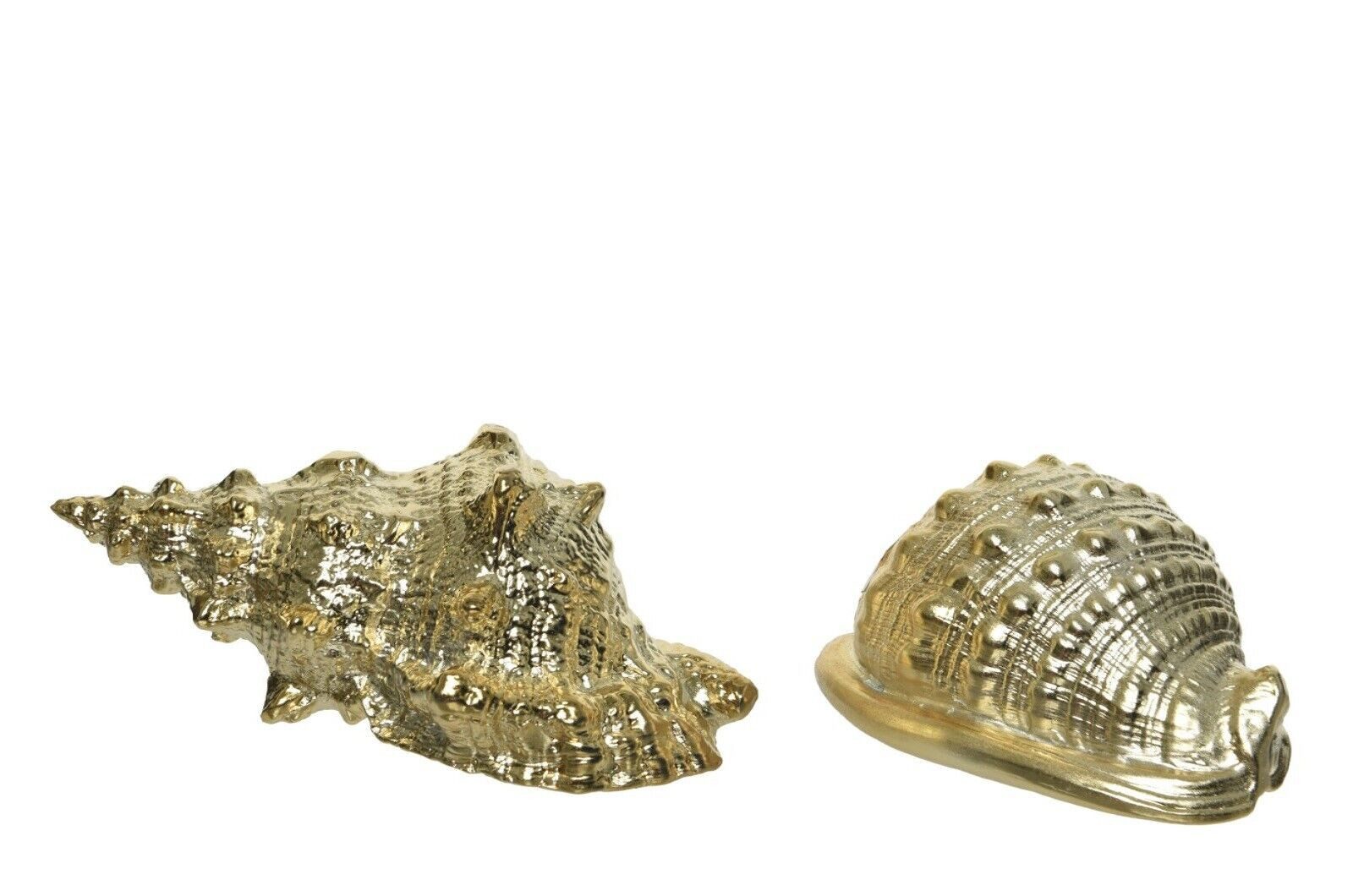Kaemingk Tierfigur Schnecke Muschel maritim Porzellan Gold H ca. 7 cm 2er Set