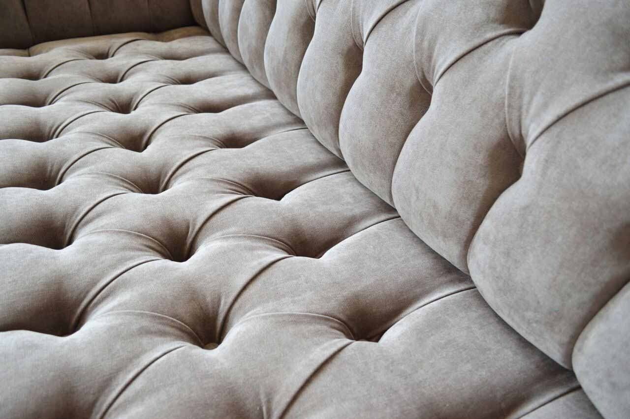 Couch JVmoebel Sofa Teile, Europe Grau Sitzpolster Dreisitzer Couchen Sofa 1 In Chesterfield Möbel Made Neu,
