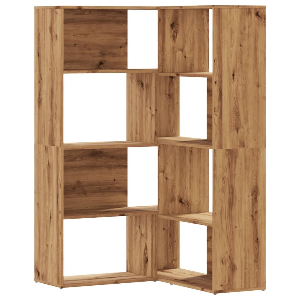 vidaXL Bücherregal NA Eckregal Bücherregal 4 Etagen Artisan-Eiche 85x85x140 Spanplatte