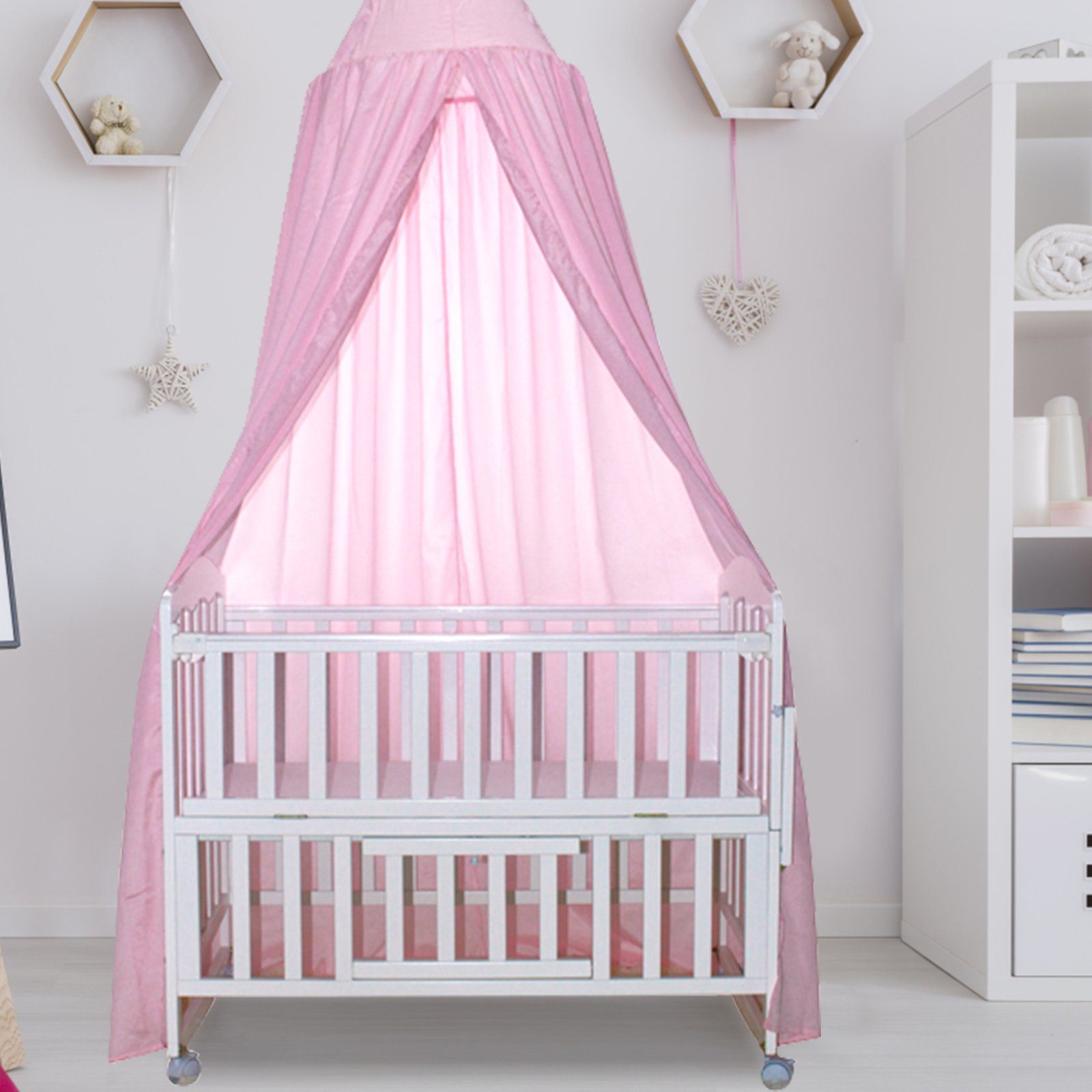 Lospitch Betthimmel Baldachin Kinder Prinzessin Moskitonetz Rosa Babybett