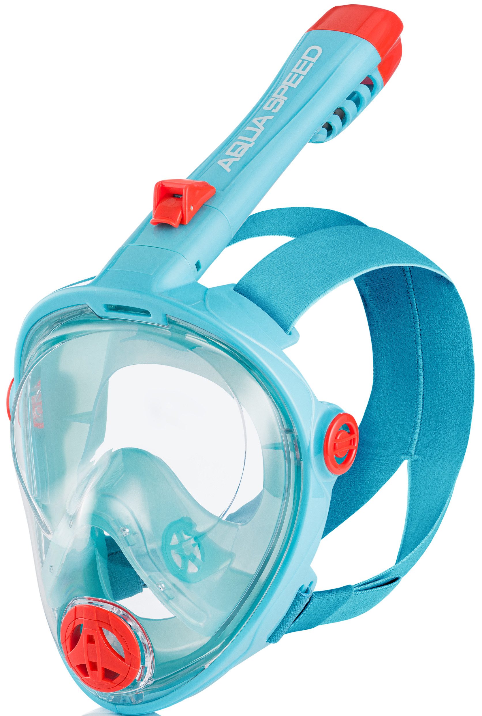 Aqua Speed Schnorchel Kinder 180° Panorama Full Face Schnorchelmaske + Mikrofaser Handtuch (Maske für Kinder, Full Face, Kinderschnorchel, Wassersport-Ausrüstung), Für Kindergrößen entwickelt – Passt perfekt auf kleinere Gesichter