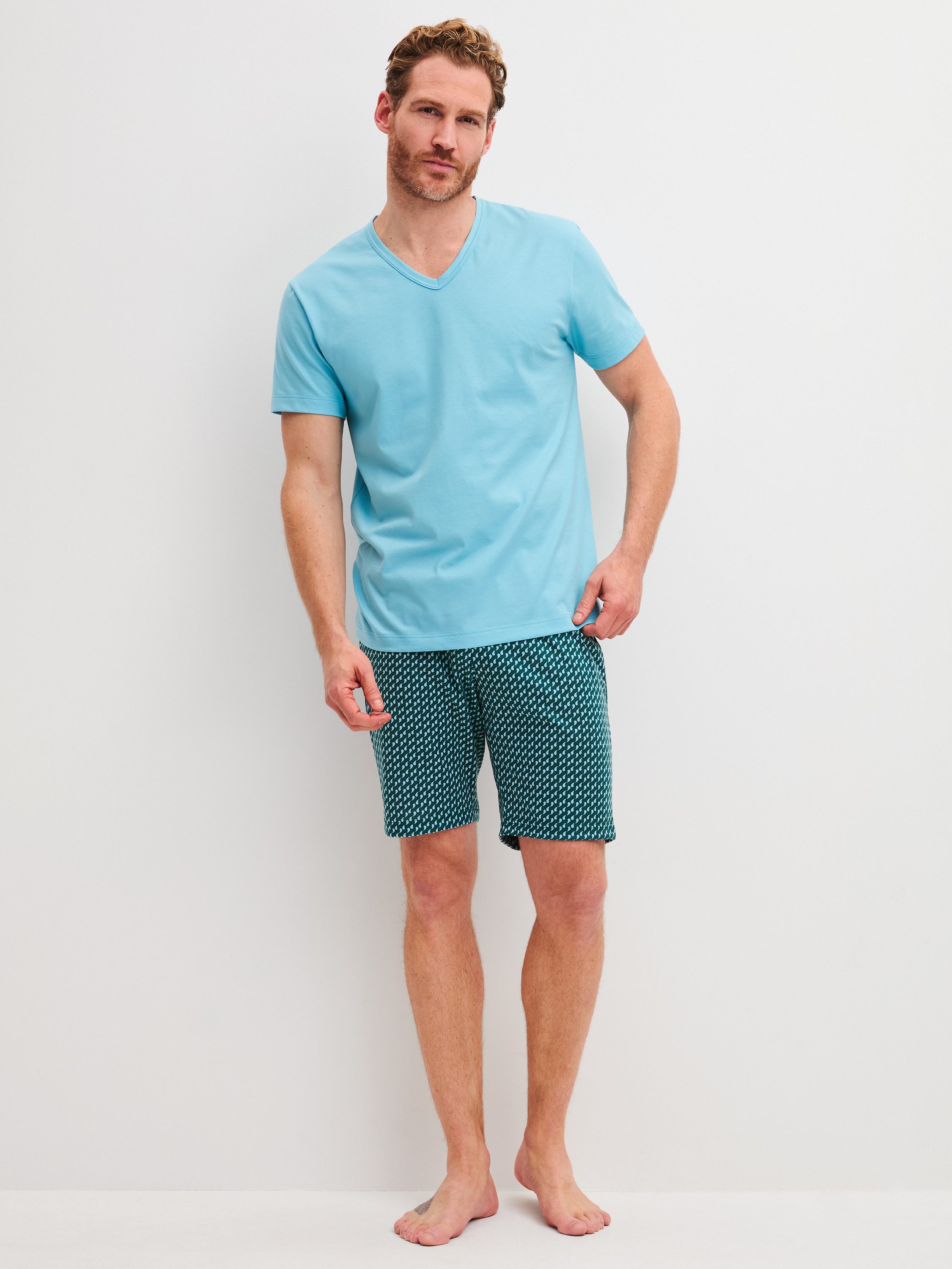 CALIDA Shorty Cotton Special Herren (2 tlg) weich, leicht mit V-Ausschnitt – Bild 2 von 4