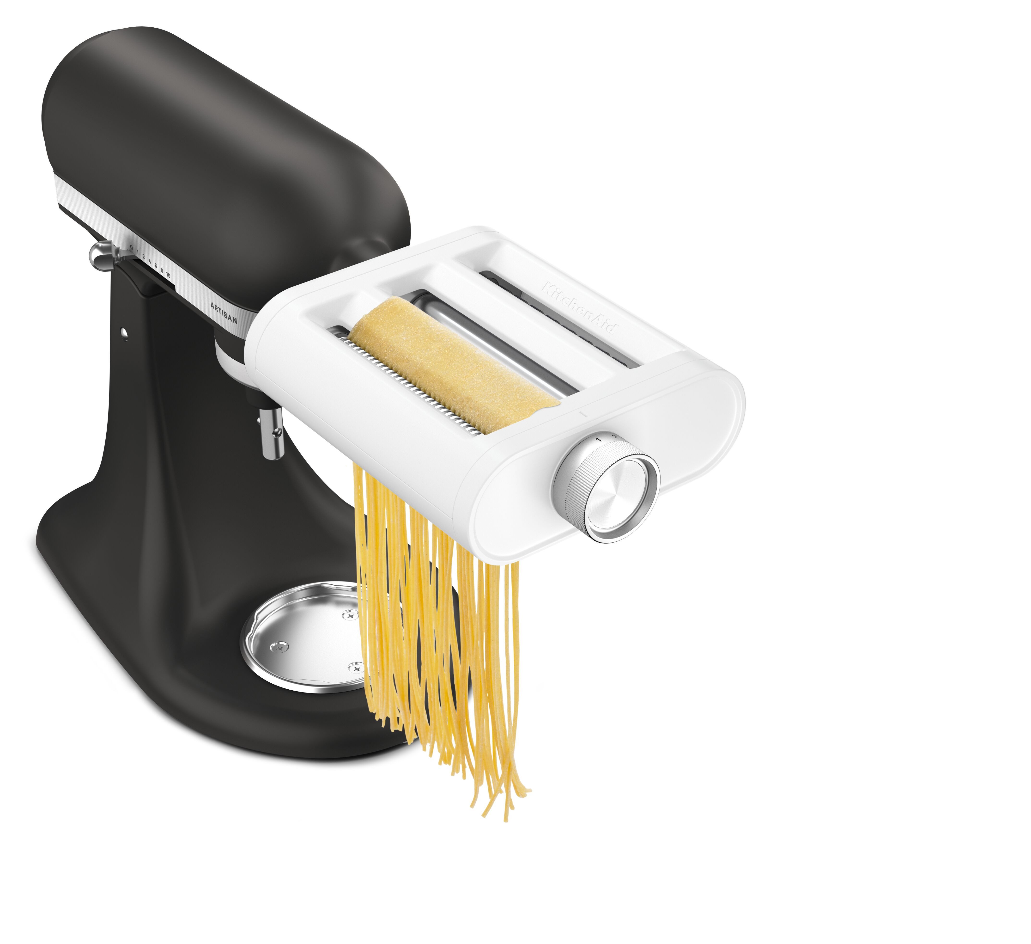 KitchenAid Küchenmaschinen Zubehör-Set 3-in-1-Nudelvorsatz 5KSM3PPA, Zubehör für KitchenAid Küchenmaschine, Walze und Schneider aus hochwertigem Edelstahl