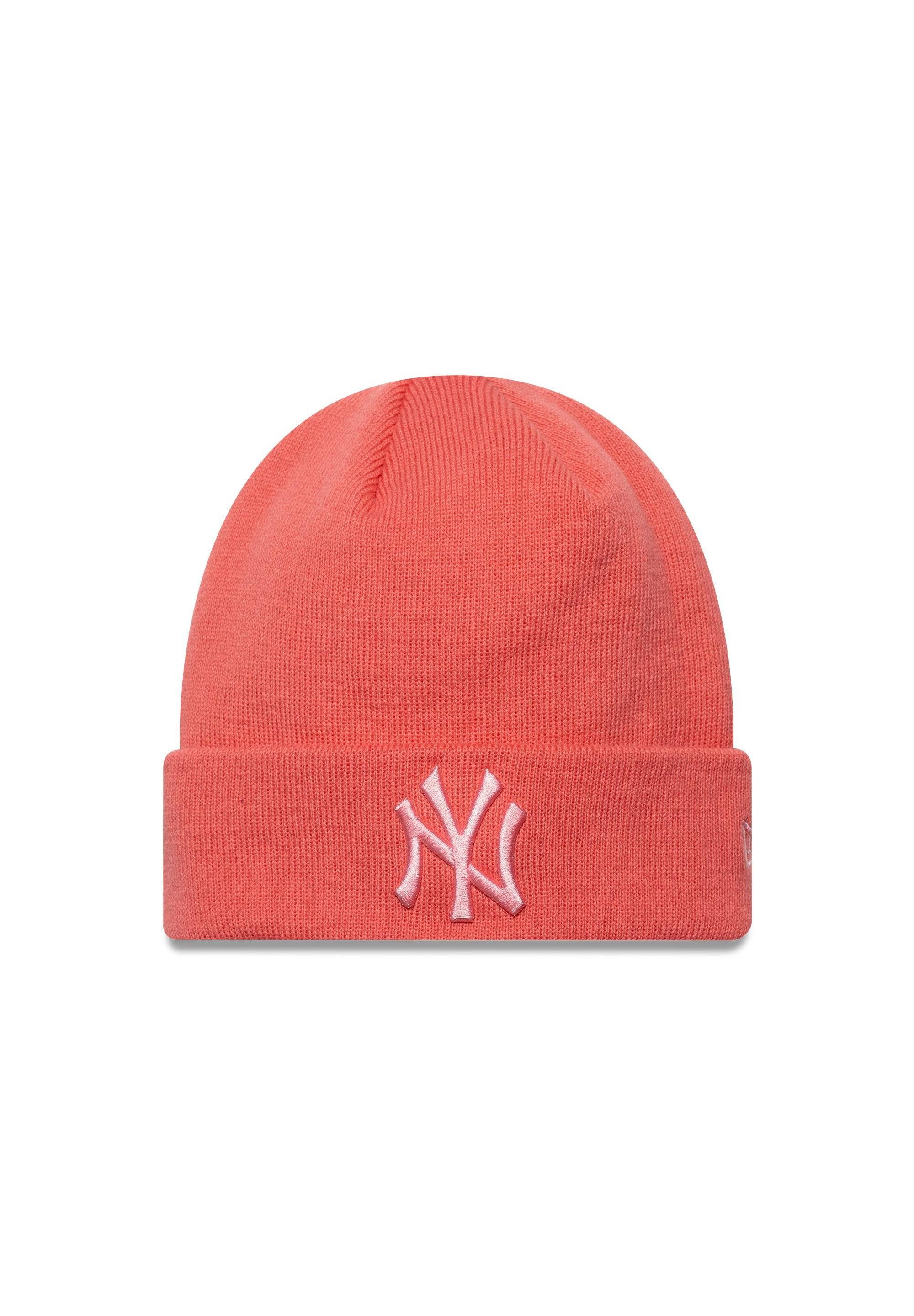 Bommelmütze New York Yankees Women League Essential Beanie New Era MLB Korallenrot