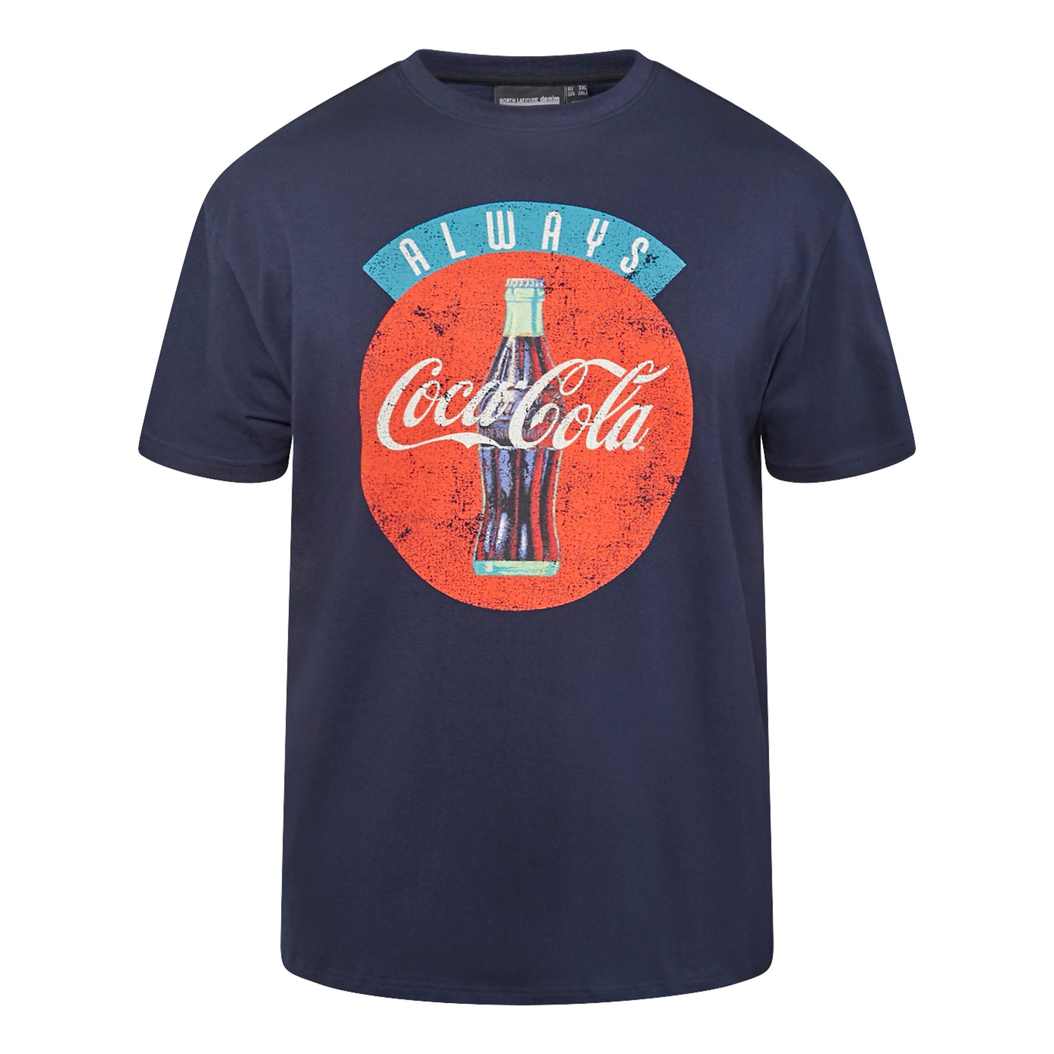 Print-Shirt Coca Cola T-Shirt in XXL Größen von Noth Latitude denim, blau