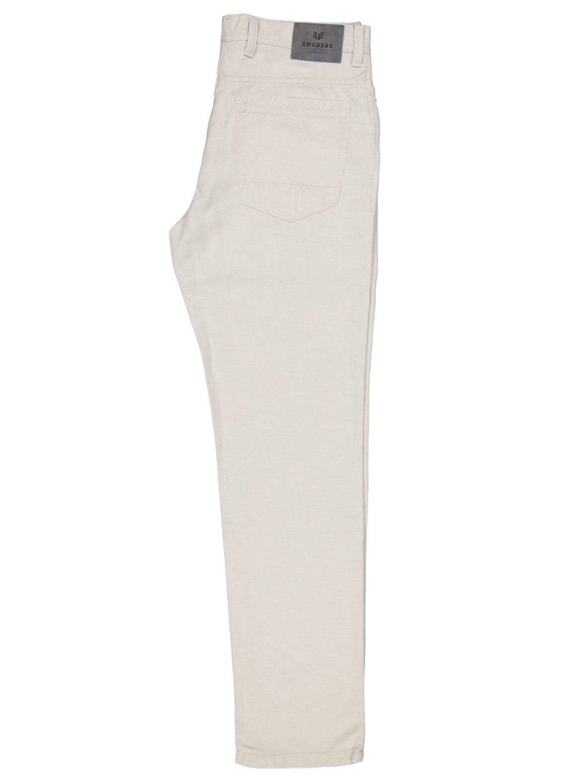 ENGBERS GERMANY 5-Pocket-Hose Herren 5 Pocket Hose aus italienischem Garn, Naturweiss