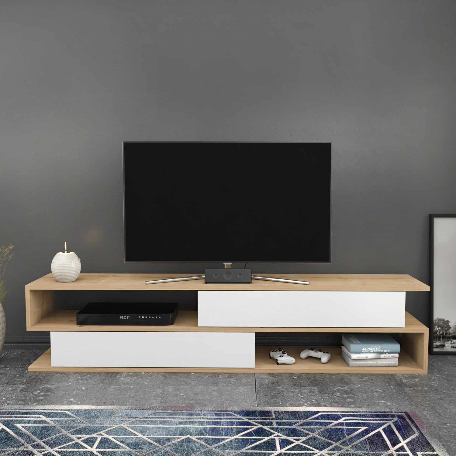 Skye Decor TV-Schrank Schränke, 38,6x160x35,3 cm, 100% Melaminbeschichtete Partikelplatte