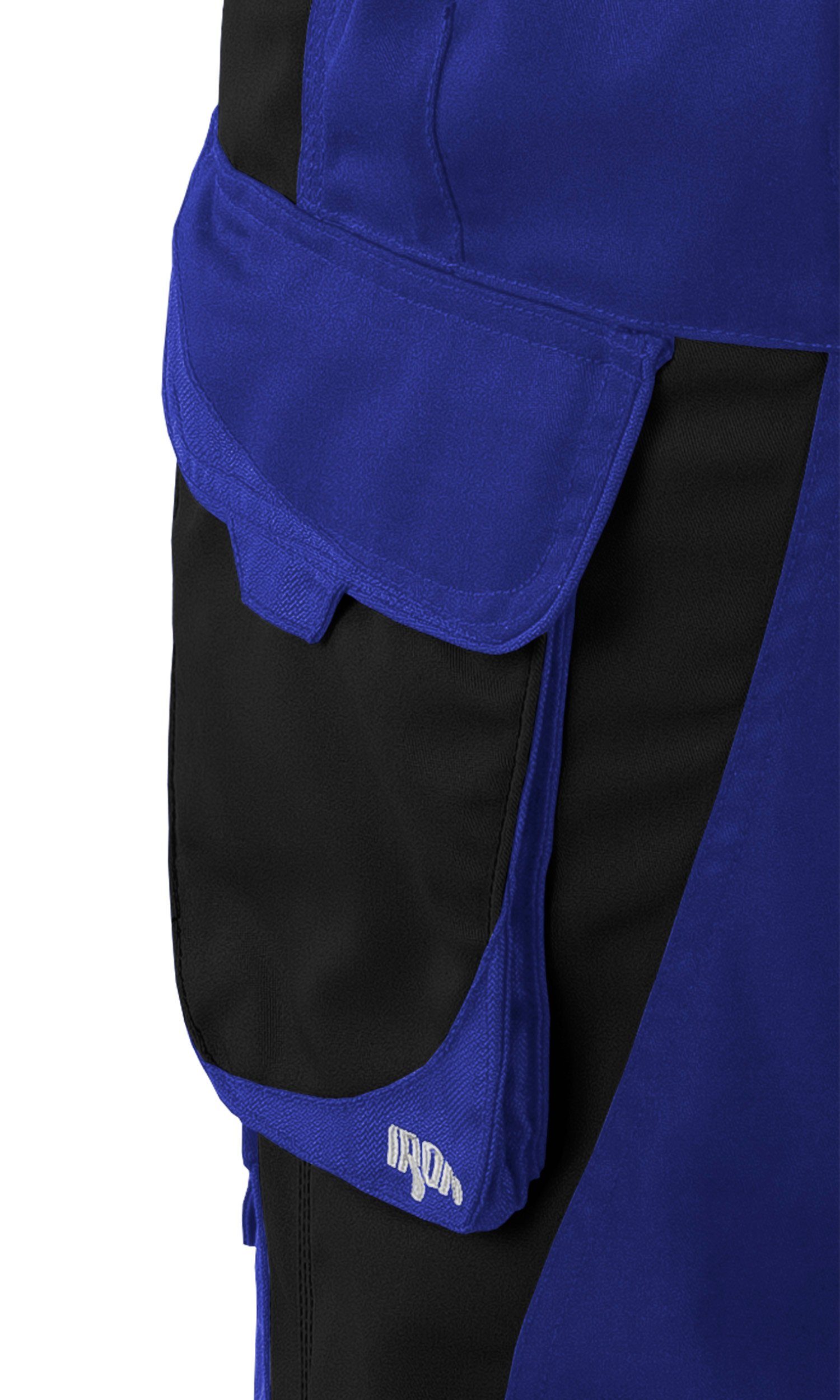 QUALITEX HIGH QUALITY kurze modern - kornblau/schwarz Arbeitsshorts IRON Arbeitshose funktional-erweiterbar WORKWEAR