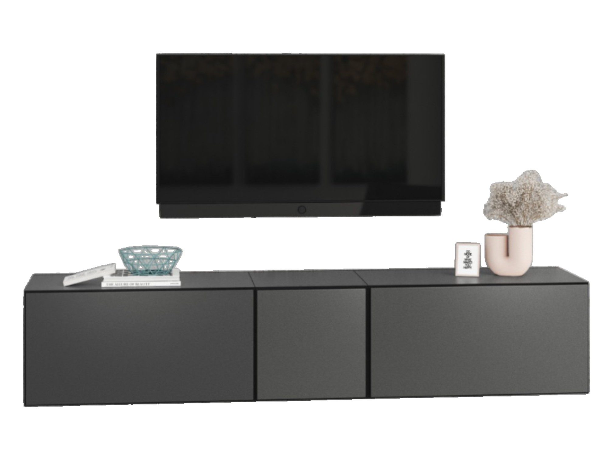 moebel-dich-auf Lowboard VARIANTO 3 (3 tlg., 190 cm breit, TV-Board bestehend aus 2x Schränken mit Klappe und 1x Schrank mit Tür), stehend und hängend