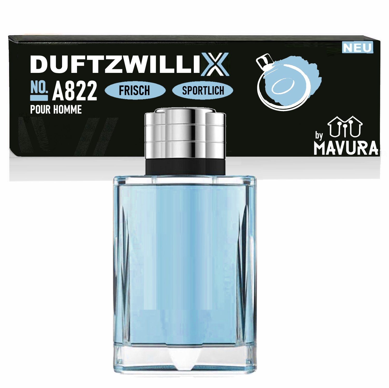 MAVURA Eau de Parfum DUFTZWILLIX No. A822 - Parfüm für Herren - frischer sportlicher Duft, - 100ml - Duftzwilling / Dupe Sale