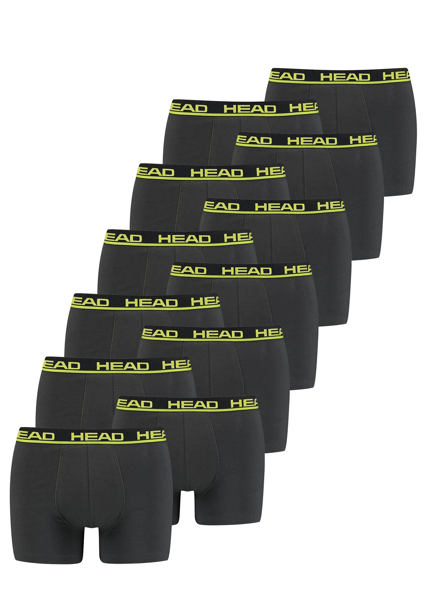 Head Boxershorts Head Basic Boxer 12P (Spar-Set, 12-St., 12er-Pack) 009 - Phantom / Lime