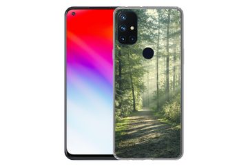 MuchoWow Handyhülle Wald - Weg - Sonne - Bäume - Grün - Natur, Phone Case, Handyhülle OnePlus Nord N10 5G, Silikon, Schutzhülle