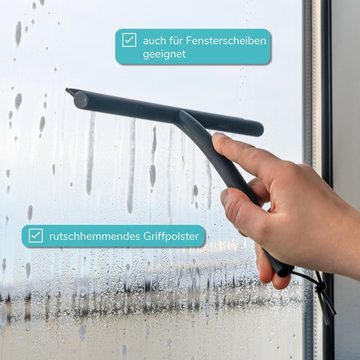 bremermann Duschabzieher Fensterabzieher, mit Halterung ohne Bohren, silikonbeschichtet