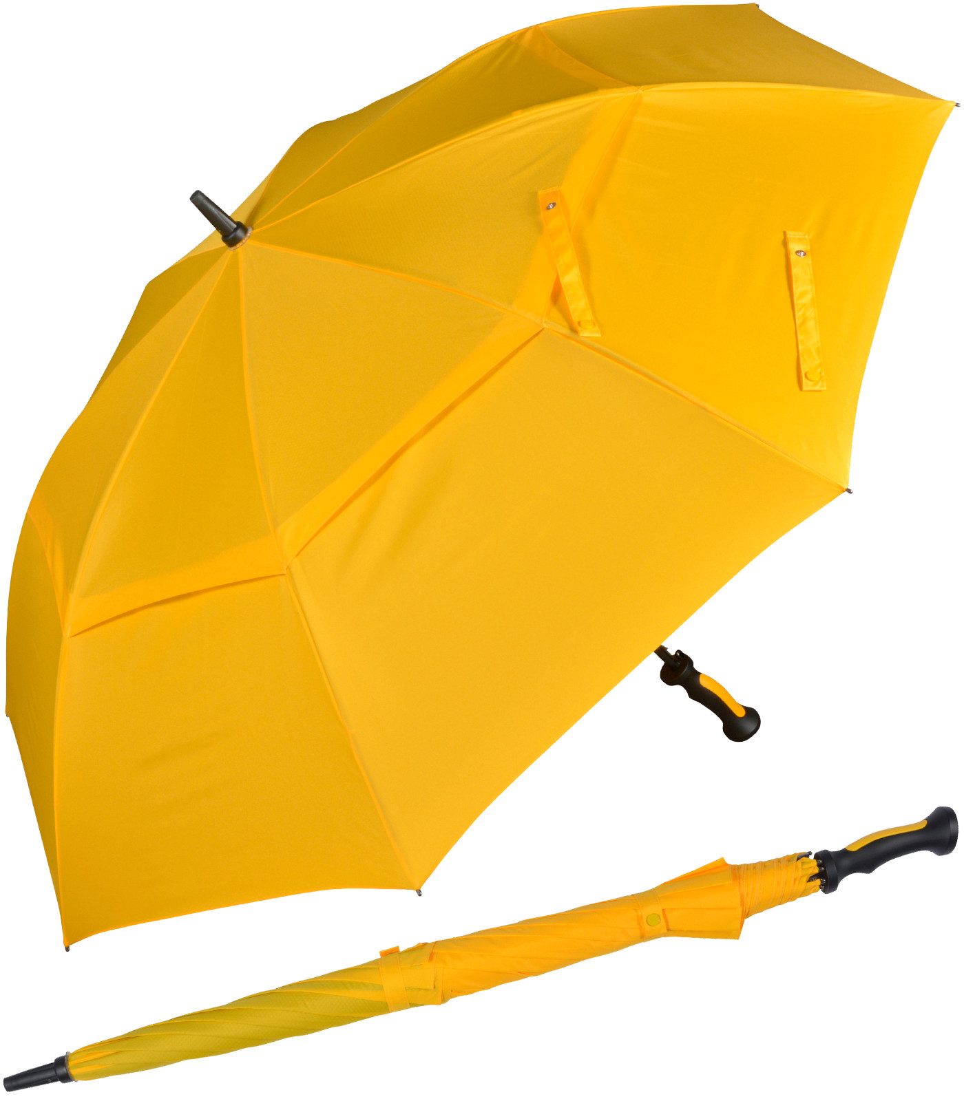 iX-brella Stockregenschirm XXL 130 cm Durchmesser mit Ventilationsbezug uni, sehr groß mit Auf-Automatik