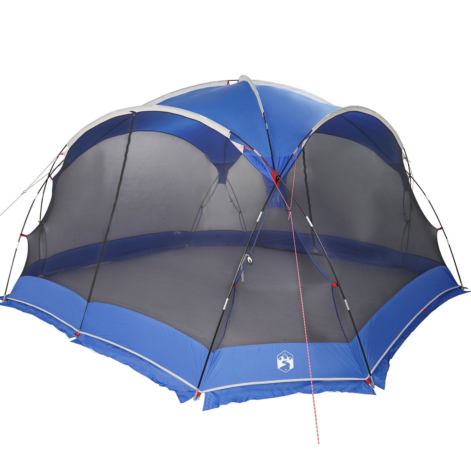 vidaXL Vorzelt 434 x 434 x 230 cm Camping-Moskito-Netz mit Türen Blau für 10 Personen