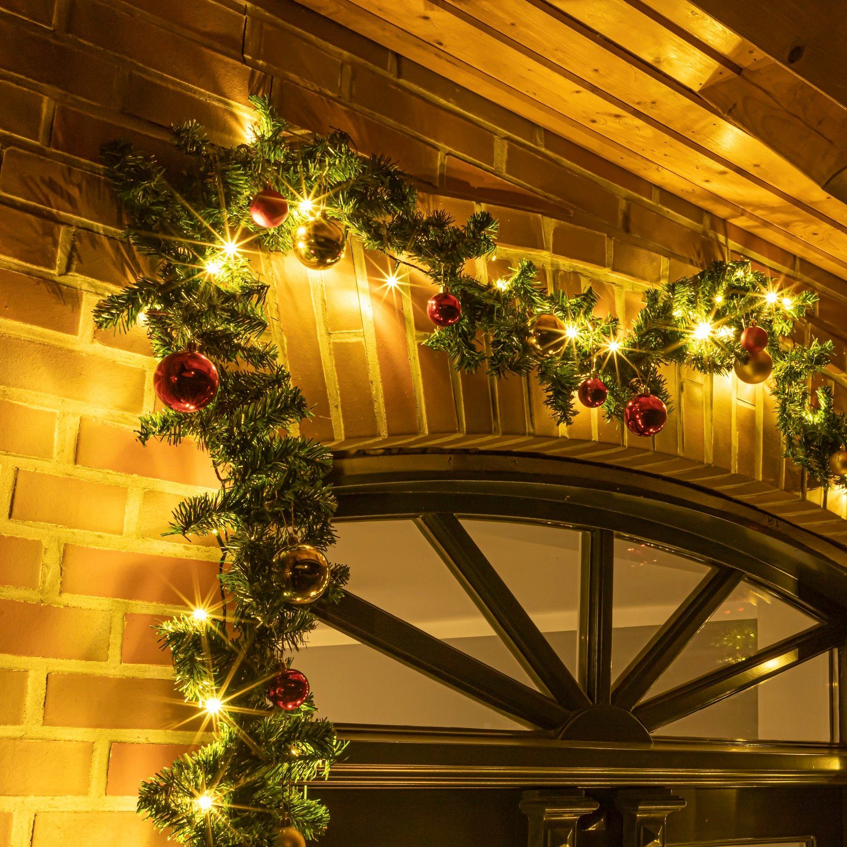 GartenHero LED-Girlande LED Weihnachtsgirlande biegsam 5m 36 Kugeln Lichterkette Girlande