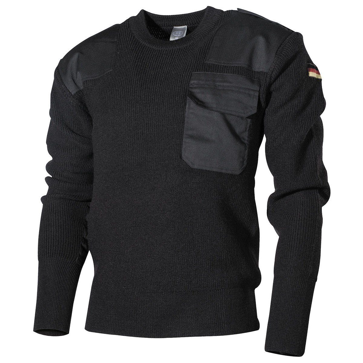 Strickpullover BW Pullover, mit Brusttasche, schwarz - 52