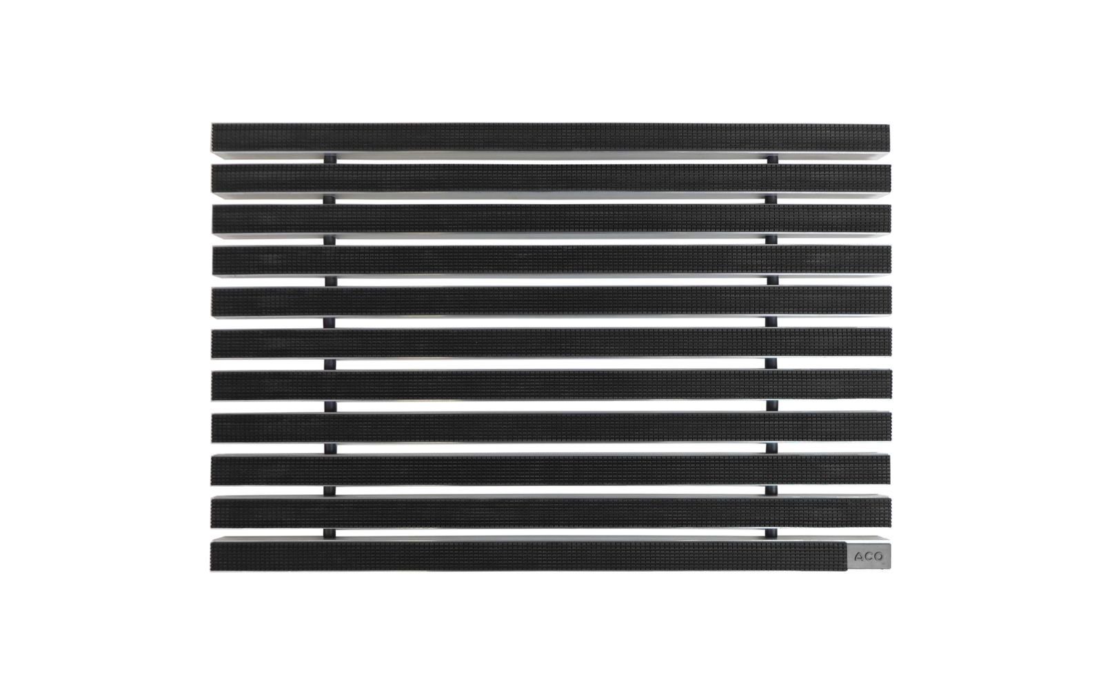 ACO Severin Ahlmann GmbH & Co. KG Fußmatte Eingangsmatte Vario, Gummi Schwarz, rechteckig, Höhe: 22 mm, Größe: 600x400 mm, für Innen- und überdachten Außenbereich