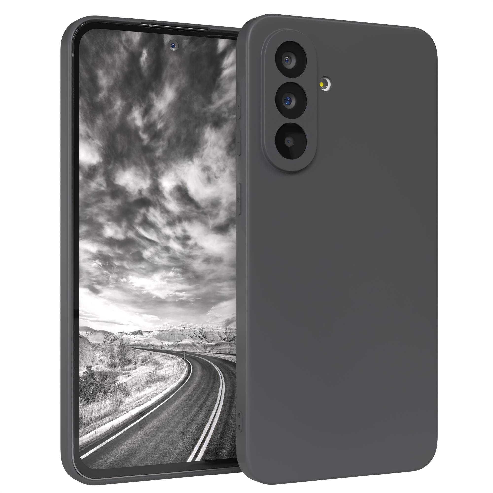 EAZY CASE Handyhülle für Samsung Galaxy A56 Hülle Silikon 6,7 Zoll, Hülle mit Kameraschutz Handycase Soft Smart Slimcover matt Dunkelgrau
