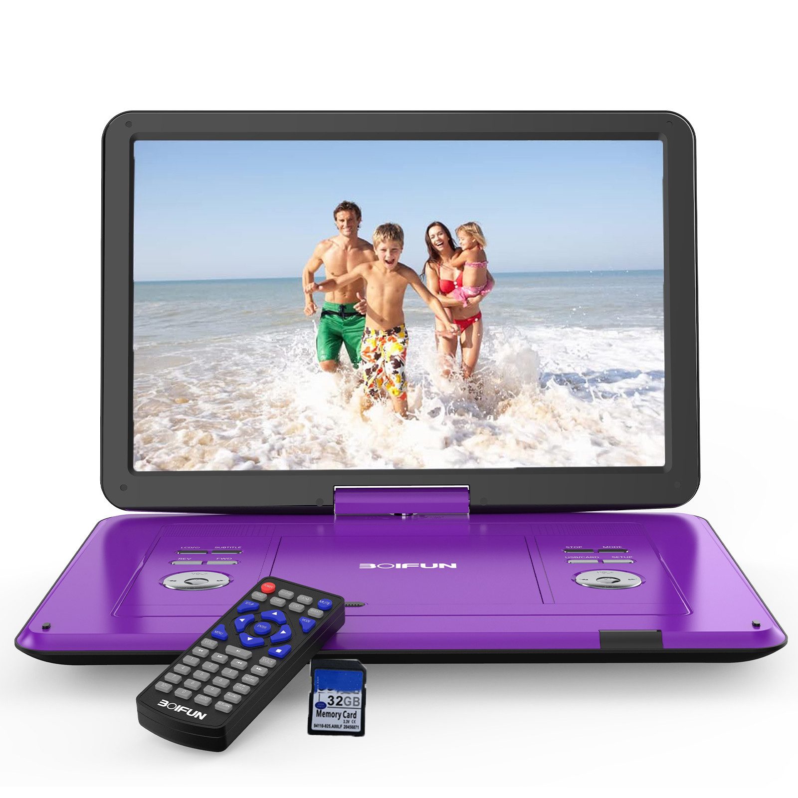17.5" Tragbarer DVD Player Tragbar mit 15.6" HD-Schwenkbildschirm Portabler DVD-Player