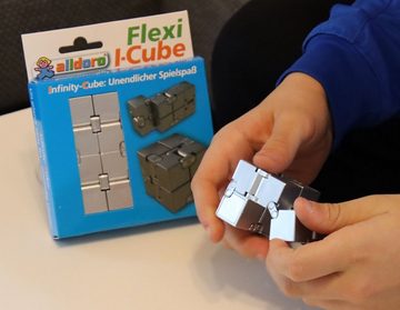 alldoro Spiel, 60337, Flexi I Cube, silberner Infinity-Würfel, Unendlichkeitswürfel
