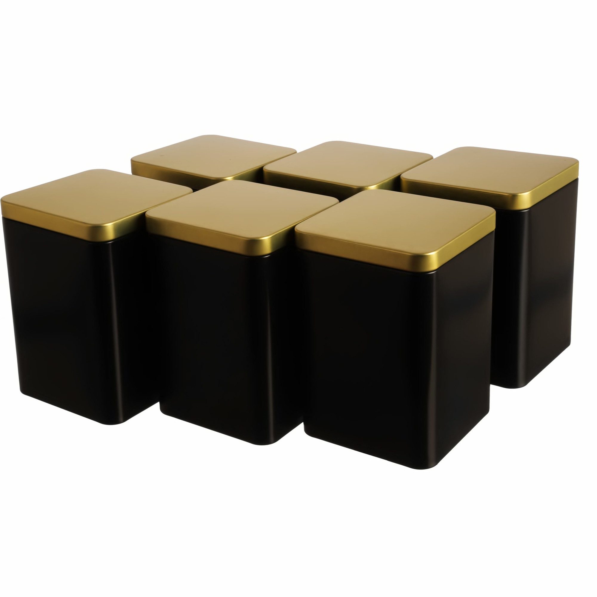 DOSENRITTER Vorratsdose GOLDI, (6-Set), Schwarz-Gold