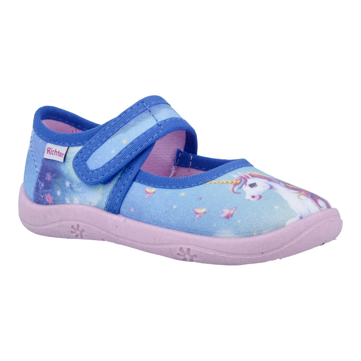 Richter Mia Hausschuh Kinderschuh mit seitlichem Label, Größenschablone zum Download