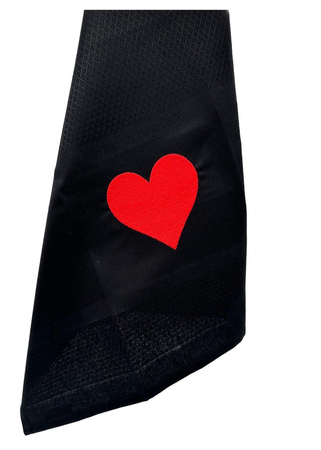 Vista Portuguese Geschirrtuch Herz mit exklusiver Stickerei, 100 % Baumwolle, schwarz