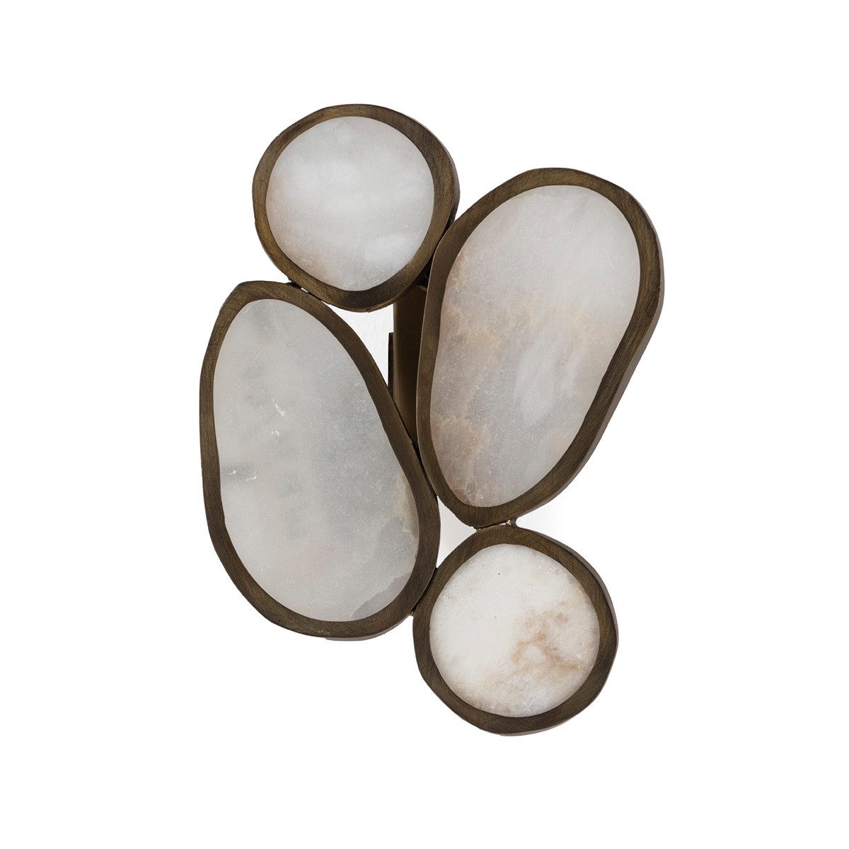 Signature Home Collection Wandleuchte Wandlampe aus Alabaster weiß und Metall Bronze, ohne Leuchtmittel, organische Form, indirektes Licht