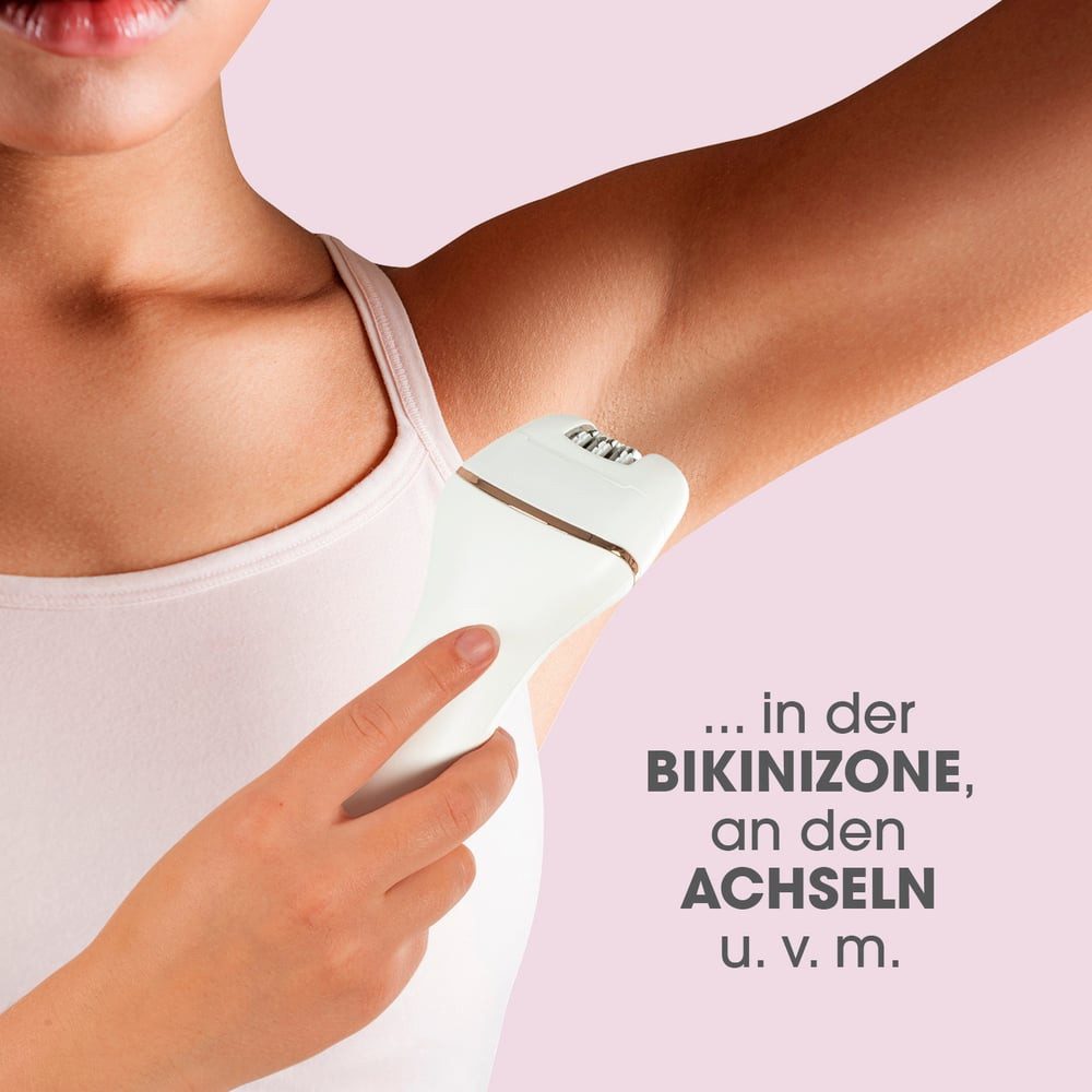 VITALmaxx Epilierer Epilierer "Perfect Beauty" Mit LED-Licht und Akkubetrieb, Haarentfernung für seidig glatte Haut an Beinen Armen Bikinizone