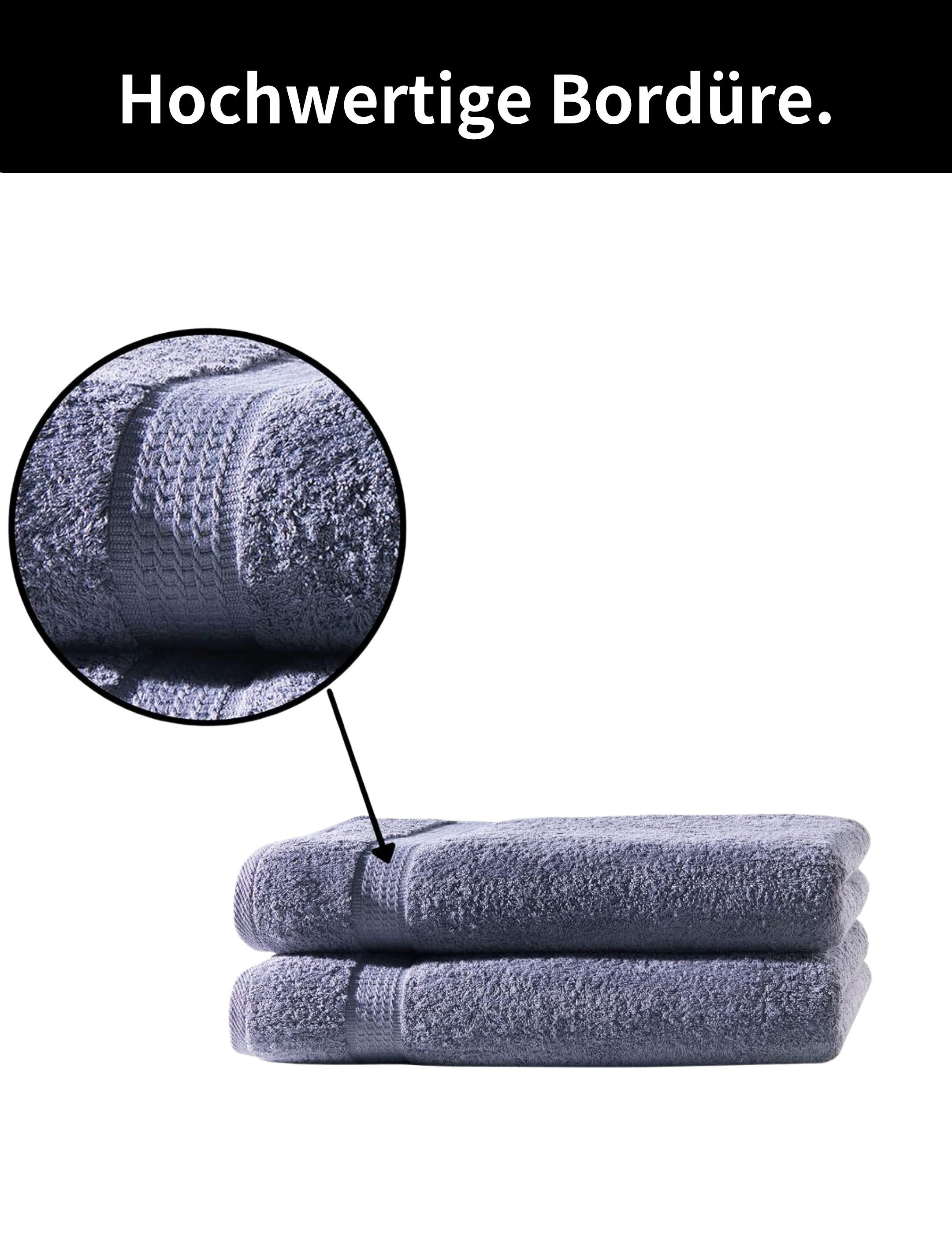 Hometex Premium Textiles Handtuch in Premium Qualität 500 g/m², Feinster Frottier-Stoff 100% Baumwolle, 1x Badetuch, weich, saugfähig, extra schwer & flauschig – Bild 4 von 5