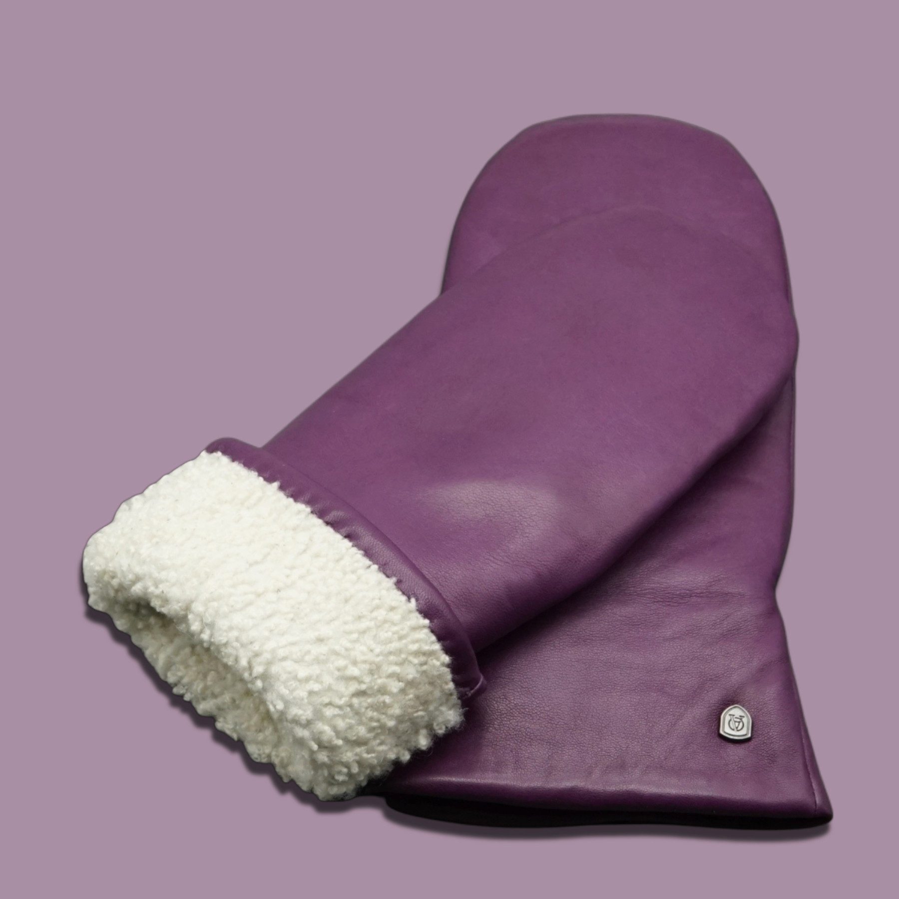 AKAROA Lederhandschuhe Lammfell Fäustlinge SUE, italienisches Leder, Lammfellfutter