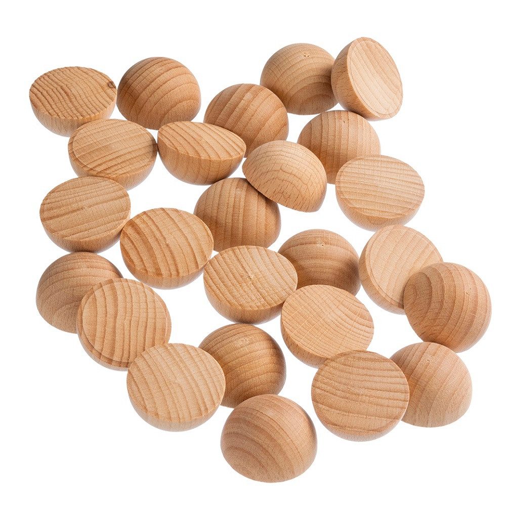 Bastelperlen Basteln, Holz, Holzartikel, Halbkugeln, Halbkugel roh