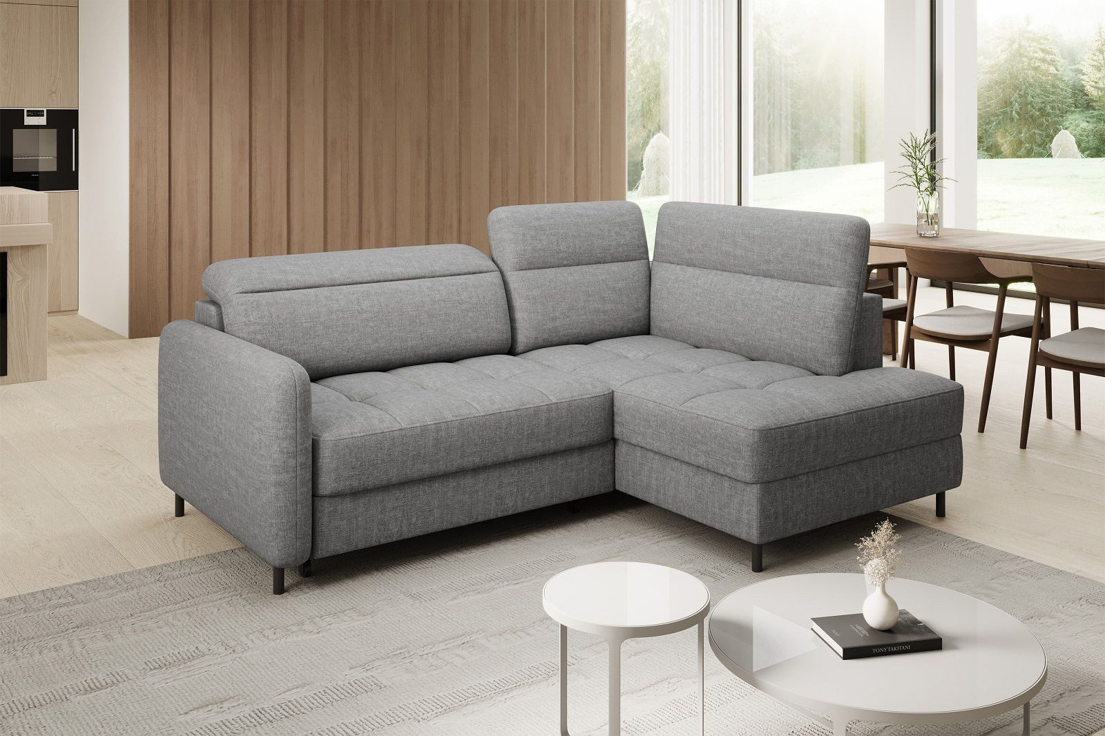 Myhomelando Ecksofa Lalea, kleines Sofa L-Form, Schlaffunktion & Bettkasten, 208x160cm, Kleines Ecksofa L-Form mit Schlaffunktion und Bettkasten