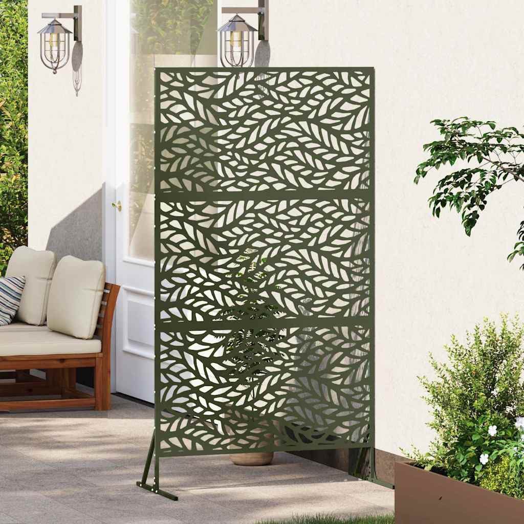 vidaXL Gartenzaun Sichtschutz Olivgrün Stahl, (1-St) günstig online kaufen