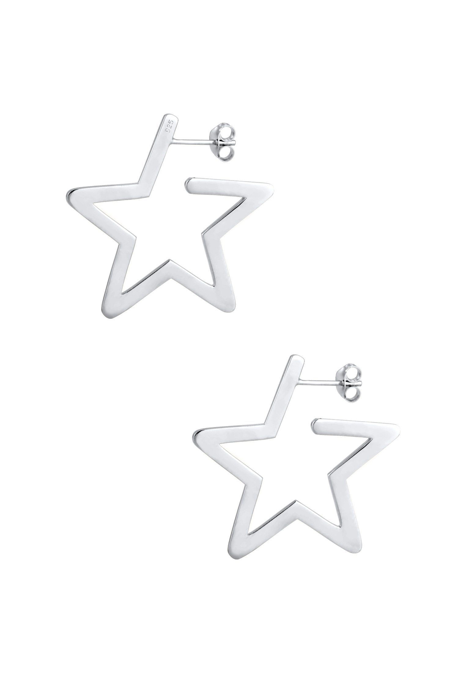 Elli Paar Creolen Creolen Stern Astro Filigran 925 Silber, Sterne
