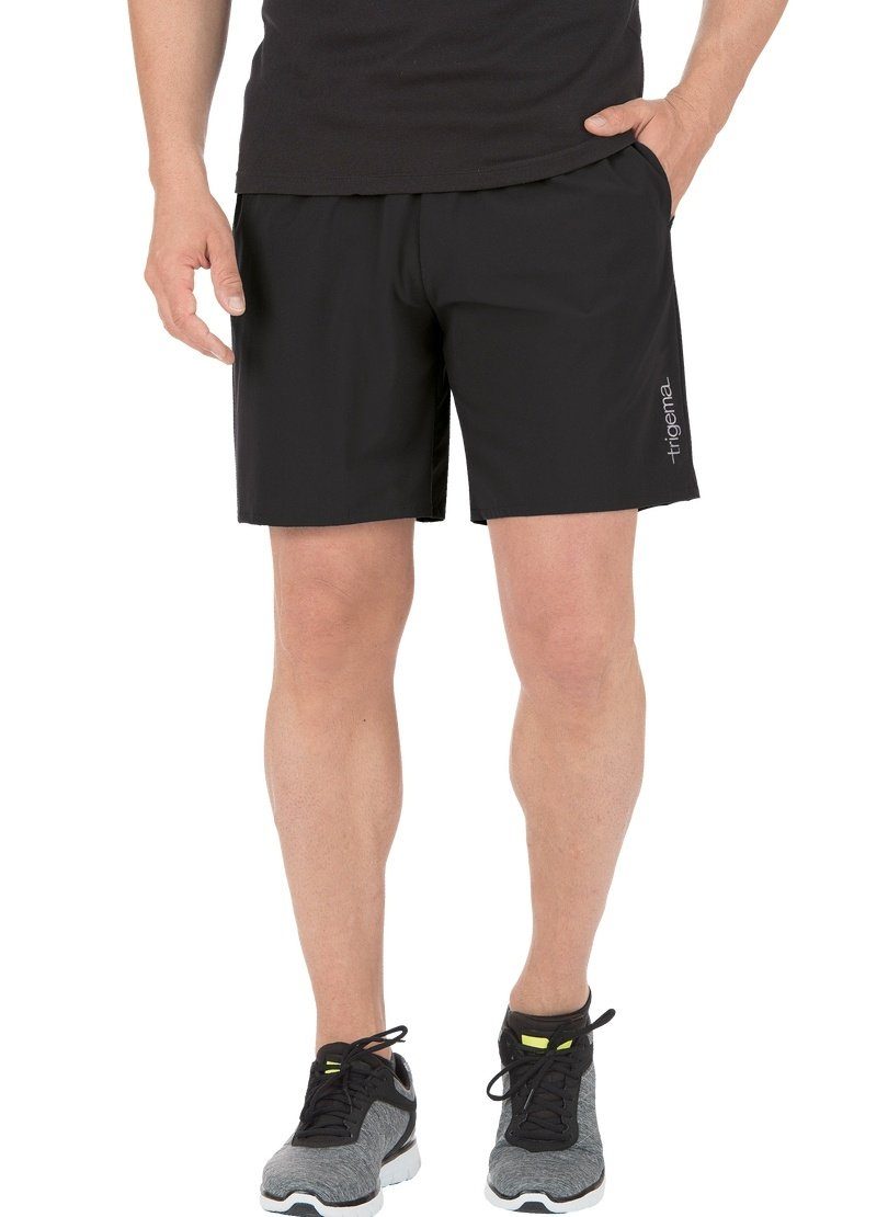 Sport-Shorts Netz Trigema Innenslip TRIGEMA aus Jerseyhose schwarz mit