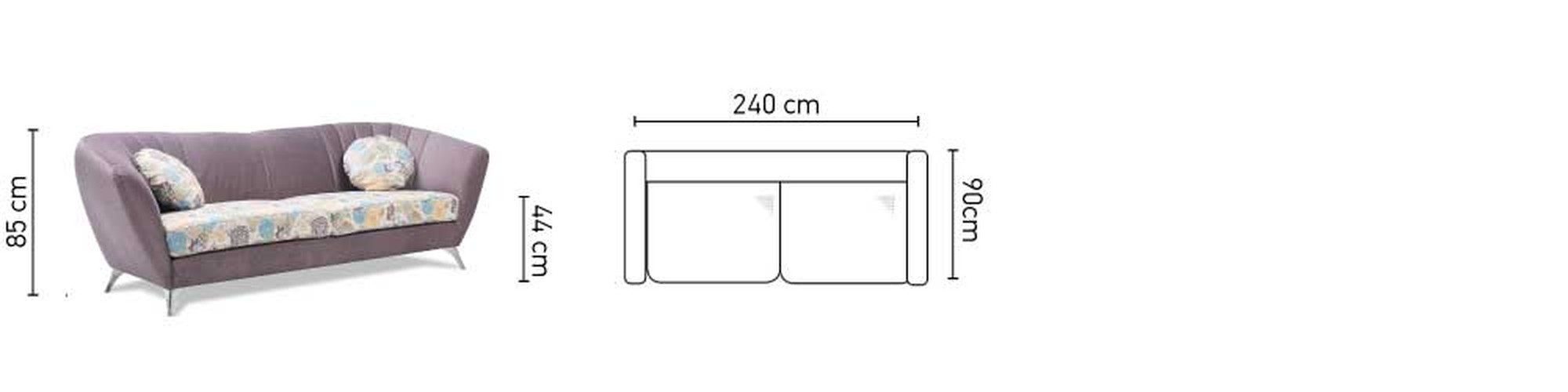 JVmoebel 3-Sitzer Beige Lounge Sofa für 3 Personen - Relax Club Textilpolster, Made in Europa